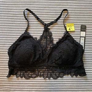 NWT black lace bralette, padded cups
